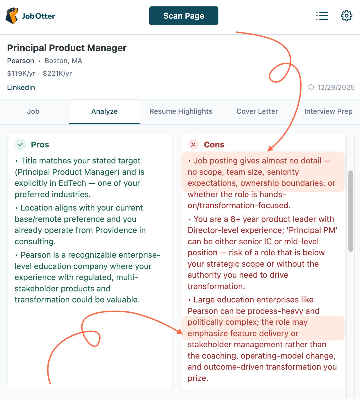 Job Fit Analysis Details